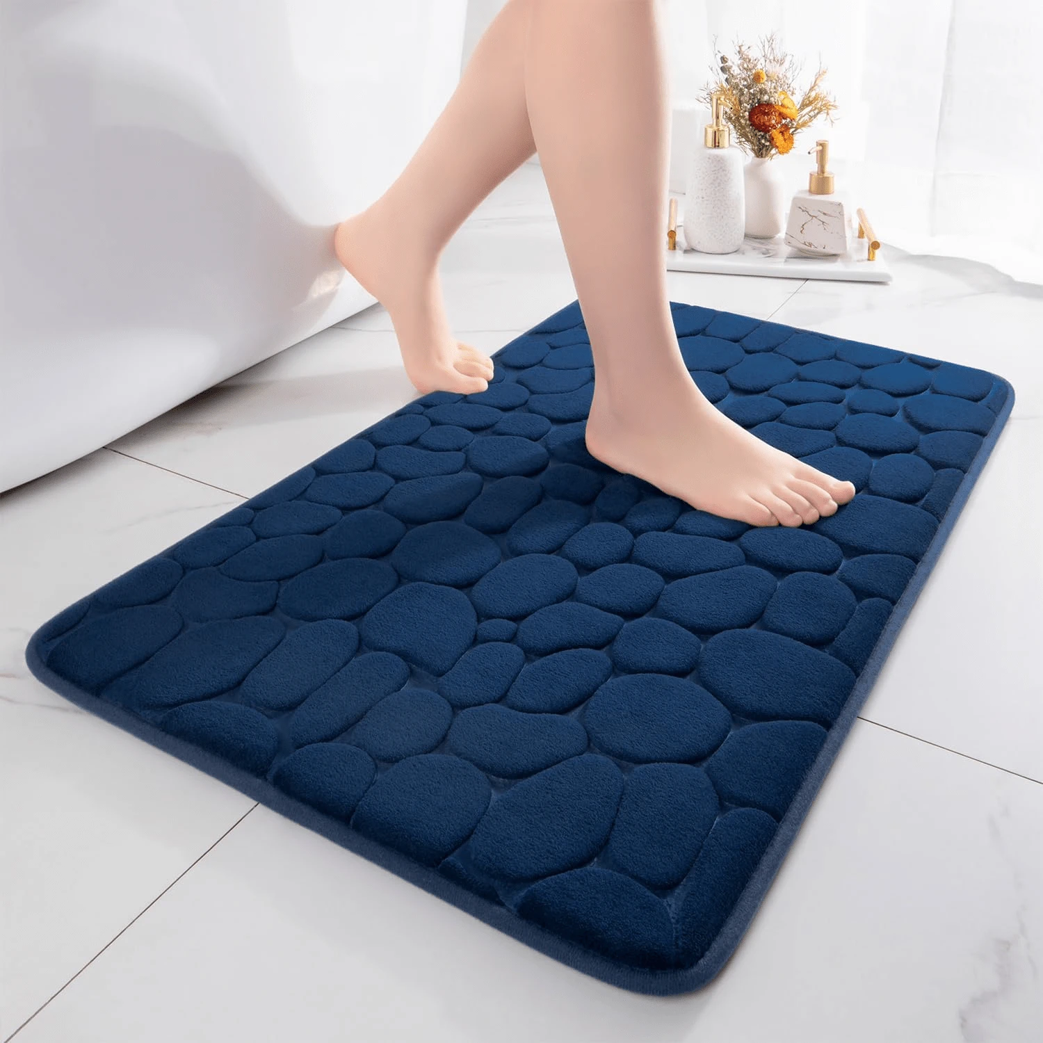Lot De Tapis De Bain Antidérapant, 3 Pièces, Tapis Contour Toilette à
