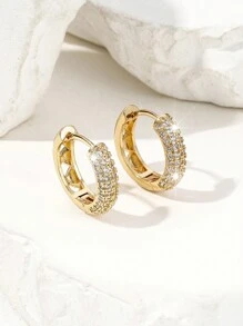 New Design Copper Earrings Embellished With Shiny Rhinestones For Women