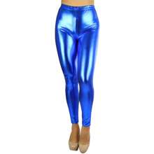 ToBeInStyle Women's Shiny Faux-Leather Legging - 藍色 - 查看 4