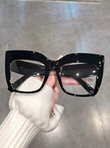 Kính mắt mèo trong suốt cỡ lớn, Kính trang trí màu thạch gradient cổ điển cho tiệc tùng & khiêu vũ Phụ kiện kính trong suốt Phụ kiện kính cho phụ nữ - A - Xem 9