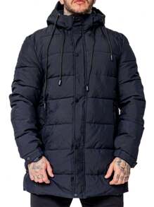 Men Winter Coats - Navy Blue - View 1