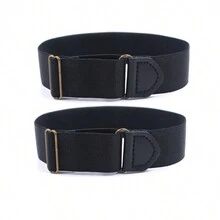 2 件装男女通用衬衫防滑袖箍，弹性衬衫袖箍 - 黑色 - 查看 3