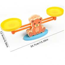 Wooden Toy Bear Balance Scale For Kids, Educational Tool For Logical Thinking, Number Recognition And Balance Training - Multicolor - View 2