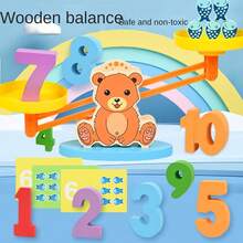 Wooden Toy Bear Balance Scale For Kids, Educational Tool For Logical Thinking, Number Recognition And Balance Training - Multicolor - View 3
