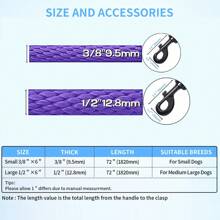 Lynxking 1 Miếng Xích chó , Trượt Chì Móc lò xo Dây nylon Dây xích , Kéo Xích chó Đối với Tập huấn Và Đi dạo Ngoài trời - Màu tím - Xem 2