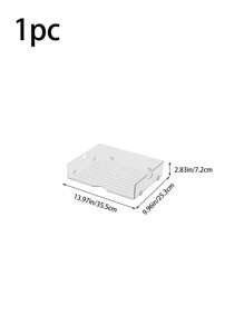 1pc Stackable Desktop Storage Box, Transparent Document Tray, Acrylic Material File Storage Container, For Storing Paper, Magazine, Office Supplies - Clear - View 3