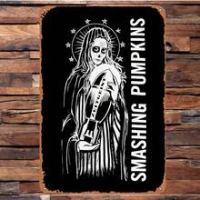 Metal Tin Sign For Smashing Pumpkins Band, Retro Art Decor Wall Decor, 8X12 Inch - Color Mixing - View 1
