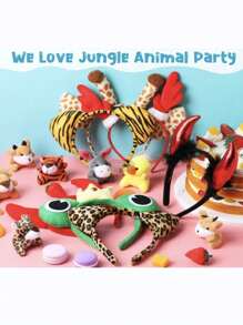 1 PIEZA Diadema de desempeño animal, Tigre Cerdo Gato Pollito Conejo Ratón Oveja Vaca Mono, Accesorio de maquillaje para fiesta, Accesorios fotográficos para Halloween Navidad - Multicolor - Ver 4