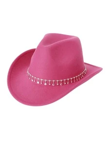 1 cái [Mũ cao bồi] Mũ cao bồi dành cho nữ Mũ cao bồi được trang trí bằng kim cương giả & tua rua sang trọng Mũ cao bồi phương Tây Mũ nhạc jazz thủ công với dây chuyền hợp kim nguyên chất Mũ hiệp sĩ được trang trí Mũ đội đầu dành cho nam Mũ cô dâu Tiệc tiệc Mũ đôi Mũ cao bồi Mũ cao bồi - Nhiều màu - Xem 6