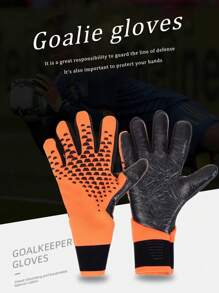 1 Pair Football Goalkeeper Gloves With Finger Protection, Anti-Slip, Breathable, Waterproof And Durable, Perfect For Training And Match Football Gloves