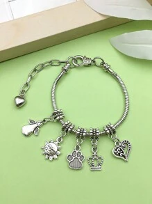 15/20pcs Mixed Antique Silver Alloy European Style Pendant Bracelet Spacer Charm DIY Pendant For Bracelet Necklace Jewelry Making Crafts Accessories Jewelry Supplies - Silver - View 4