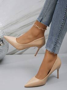 New Arrival Stiletto Pointed Toe High Heels, Not Tiring, Large Size Suitable For Office Ladies, All-Match Shoes, Pink, Sexy And Shallow