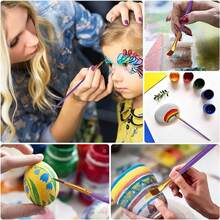 10入組尼龍針織油漆刷，適用於壓克力和手工藝品油漆，兒童水彩畫面部和細節繪畫 - 多色 - 查看 5