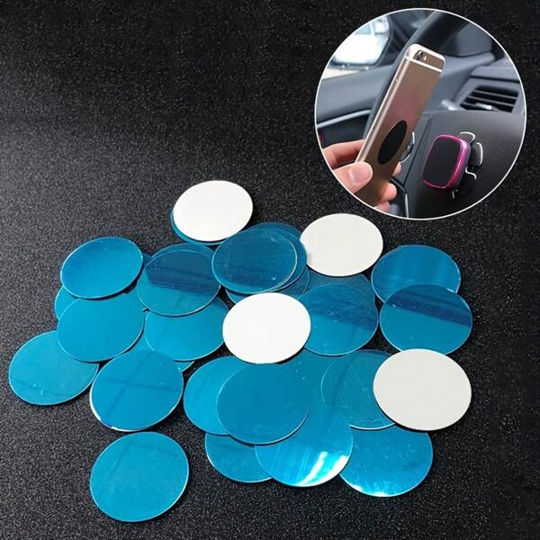5pcs Car Phone Holder Magnetic Plate, Round Metal Plate For Magnetic Phone Car Mount
