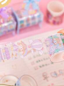 1 Miếng Trong suốt Thú cưng Khóa zip Cái túi Đối với Viết nhật ký & Làm sổ lưu niệm , Phim hoạt hình sáng tạo Hình dán , Trang trí Băng washi Hộp Quà Bộ Đối với Sinh viên - Nhiều màu - Xem 7