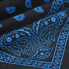 1pc Men's Bandana Head Wrap, Hip Hop Multi Use Square Scarf, Sweat Absorbing Headband, Paisley Silk Scarf - Red - View 3