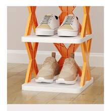 1pc Simple Multi-Tier Shoe Rack, Space-Saving Assembled Plastic Shoe Storage Organizer, Dust-Proof Home Use