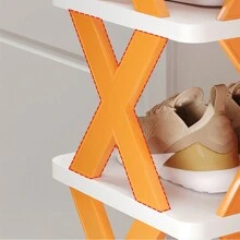 1pc Simple Multi-Tier Shoe Rack, Space-Saving Assembled Plastic Shoe Storage Organizer, Dust-Proof Home Use