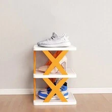 1pc Simple Multi-Tier Shoe Rack, Space-Saving Assembled Plastic Shoe Storage Organizer, Dust-Proof Home Use