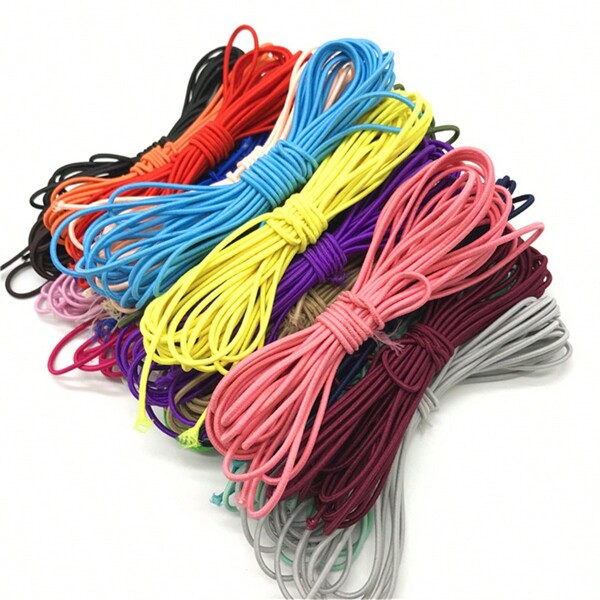 5yards/Lot 2mm Round Elastic Ribbon Sewing Elastic Band Fiat Rubber Band For Waist Band Stretch Rope DIY Mask Lanyard