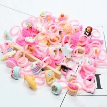 10 Piezas/set Anillos Con Forma De Pastel De Dibujos Animados Y Coloridos - Regalo Y Favor Perfecto Para Fiestas Para Hijas Y Nietas, No Incluye Caja - Multicolor - Ver 4