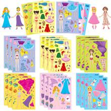6 Hojas/pack Personalizado De Dibujos Animados Lindo Bricolaje De Princesa Rosa Que Cambia La Cara Del Rompecabezas De La Cara, Pegatinas De Pp De Animales De Juguete Para Niños Adecuados Para Botellas De Agua, Cascos, Equipaje, Regalos Para Niños Y Dibujos De Pegatinas - Multicolor - Ver 13