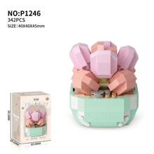 Cute Style Assembly Building Blocks Bouquet Of Orchids, Tulips, Roses Handmade Artificial Potted Succulent Plants Puzzle Toy For Women, Festival, Creative Desktop Decoration Gift Room Decoration - Building Block Succulent Potted Plants - View 16