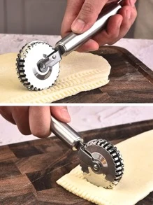 Stainless Steel Pie Crust Embossing And Edge Crimping Roller - Stainless Steel Pie Embossed Edge Sealing Roller - View 3