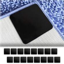 4/8/12/16片防滑地毯固定器,可重複使用的雙面膠帶地毯貼紙,pu可洗式固定墊 - 黑色 - 查看 1