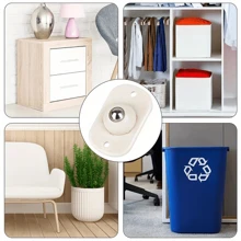 4/8/12pcs Self-Adhesive Swivel Casters, 360° Stainless Steel Stick-On Casters For Trash Can, Storage Box, Furniture, Cabinet, Mobile Base Accessories