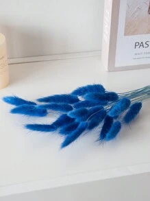 90/150pcs Bunny Tail Dried Pampas Grass Floral Bouquet, Blue & White, Boho Dining Table Decor, White Bunny Tail Pampas Grass For Wedding, Home, Country Party, Baby Shower Decoration, Valentine's Day, Gifts Birthday Graduation, Fall Decor, Autumn Home Decor Back To School Room Decor School Supplies