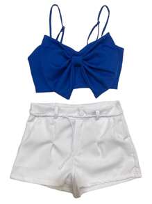 Women Two-Piece Outfits - 寶藍色 - 查看 1