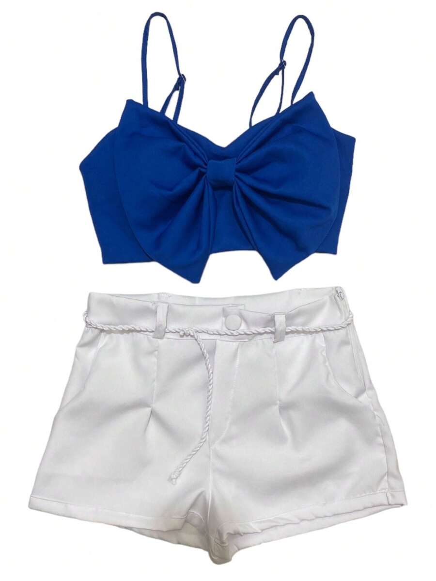 Women Two-Piece Outfits - 寶藍色 - 查看 1