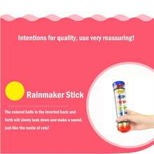1/2pcs Rainmaker Rain Stick Musical Instrument, 8 Inch Rainfall Rattle Tube Rainstick Shaker Toy - Multicolor - View 3