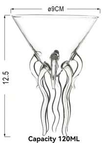 1pc Creative Octopus Cocktail Glass, Personality Aquarium Glass Octopus Wine Glass, Martini Glass