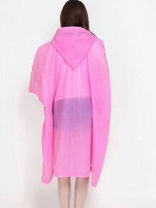 1件粉色加厚防水EVA徒步雨衣，男女通用多功能雨衣，透明背包雨罩，防水露營徒步雨衣 - 粉色 - 查看 8