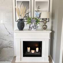 1pc Welcome Sign Hello Front Door Round Wooden Sign, Hanging Welcome Sign, Farmhouse Porch Spring Welcome Sign, Front Door Decoration (Whiteboard Hello) - Multicolor - View 9