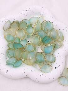 30pcs Acrylic Transparent Frosted Gradient Gold Edge Petal Lotus Petal DIY Hairpin Accessory Material