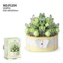 Cute Style Assembly Building Blocks Bouquet Of Orchids, Tulips, Roses Handmade Artificial Potted Succulent Plants Puzzle Toy For Women, Festival, Creative Desktop Decoration Gift Room Decoration - Building Block Succulent Potted Plants - View 21