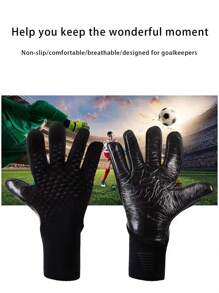 1 Pair Football Goalkeeper Gloves, Finger Protection, Anti-Slip, Breathable, Training, Soft And Wear-Resistant Football Gloves