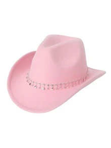 1 cái [Mũ cao bồi] Mũ cao bồi dành cho nữ Mũ cao bồi được trang trí bằng kim cương giả & tua rua sang trọng Mũ cao bồi phương Tây Mũ nhạc jazz thủ công với dây chuyền hợp kim nguyên chất Mũ hiệp sĩ được trang trí Mũ đội đầu dành cho nam Mũ cô dâu Tiệc tiệc Mũ đôi Mũ cao bồi Mũ cao bồi - Nhiều màu - Xem 2