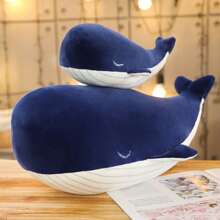 1pc 25cm Lifelike Blue Whale Plush&Stuffed Toys Simulate Soft Cute Animal Sea Whale Pillow Lovely Cushion Dolls Creative Birthday Gift Home Decoration Christmas Gift,Sea Monster,Cute Pillows,Penguin Plushie,Sea Plush,Plushie Penguin,Whale Shark Plush - Blue - View 2
