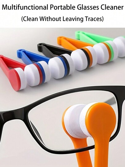 1pc Portable Ultrafine Fiber Eyeglass Cleaning Brush, Compact Multifunctional Sunglasses Cleaning Tool, No Streaks On Vision, Perfect Accessory For Daily Use Glasses Accessories For Women