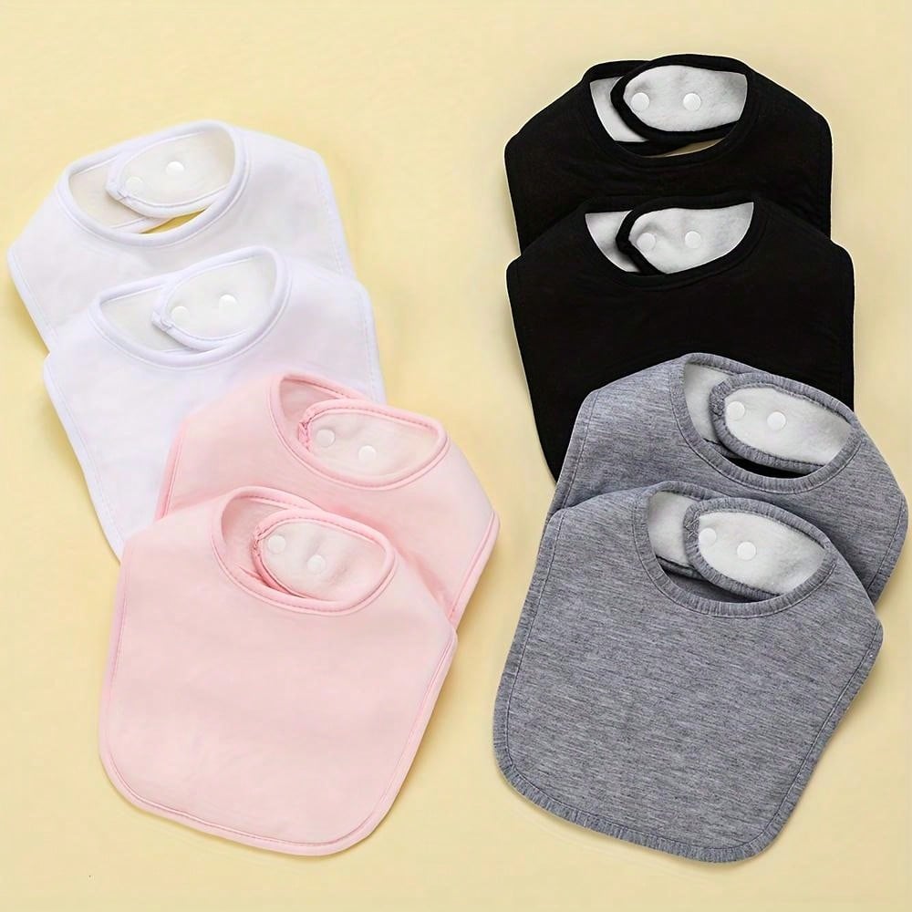 8pcs Baby Drool Bibs Set, Super Soft & Absorbent Plain Color Bibs