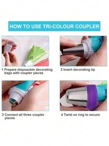 47 Pcs Russian Piping Tips Set, 12 Flower Frosting Nozzles Icing Tips for Cake Decorating Tips Kit, Baking Supplies for Cookie Cupcake, 2 Leaf Piping Tips 2 Couplers 30 Pastry Baking Bags - Multicolor - View 5