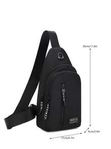 1 件男士单肩包，多功能胸包，适合徒步旅行，轻便单肩包趣味礼物旅行圣诞节节日感恩节礼物度假男士礼物笔记本电脑冬季大容量多功能户外便携式旅行必需品节日必需品夏季返校运动生活包腰包春季学校用品 - 黑色 - 查看 3