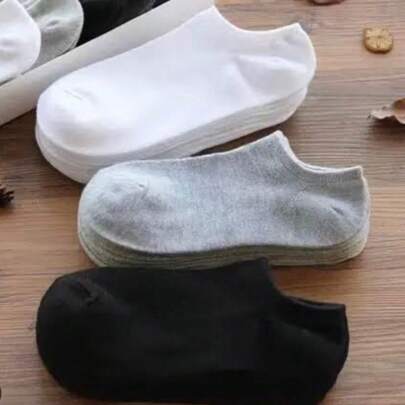 kit 3 pares meai sapatilha algodao cano curto liso unissex 36-46