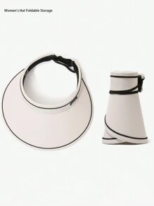 Summer Ladies' Sun Hat With Wide Brim And Open Top, Sun Protection Hat For Women - Black - View 6