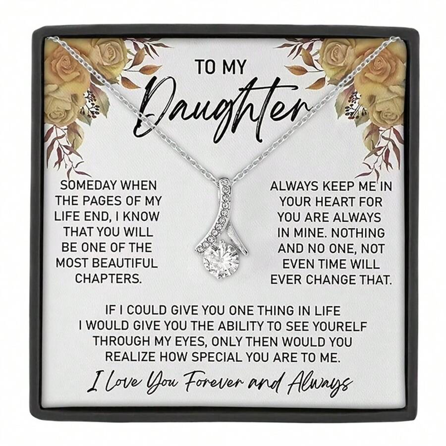 REEBONZ Đến Con gái Dây chuyền , Dây chuyền Đối với Con gái , Ngày lễ Tốt nghiệp Quà sinh nhật Mẹ Bố - Vòng cổ + Thẻ tin nhắn + Hộp quà - Xem 1