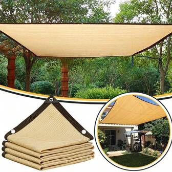 Beige Thickened Shading Net UV Protection Plant Shed Outdoor Sunshade Mesh Sunscreen Fabric Sunshade